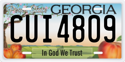 GA license plate CUI4809
