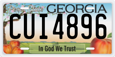 GA license plate CUI4896
