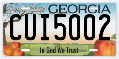 GA license plate CUI5002