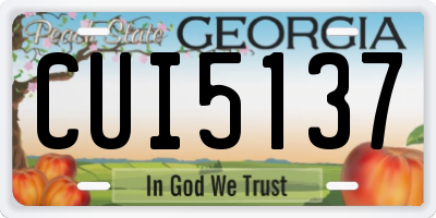 GA license plate CUI5137