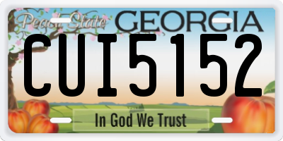 GA license plate CUI5152