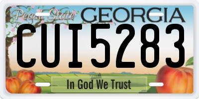 GA license plate CUI5283