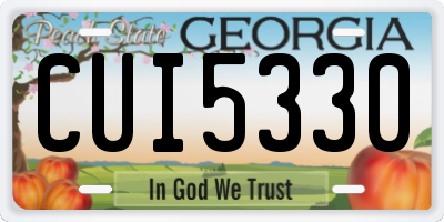 GA license plate CUI5330
