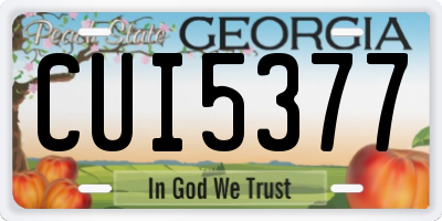 GA license plate CUI5377