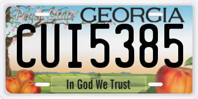 GA license plate CUI5385