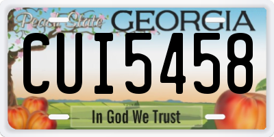 GA license plate CUI5458