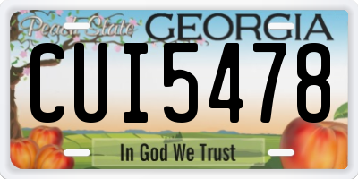 GA license plate CUI5478