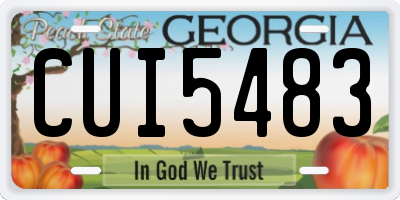 GA license plate CUI5483