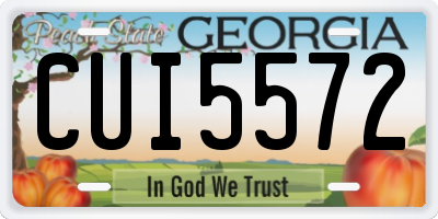 GA license plate CUI5572