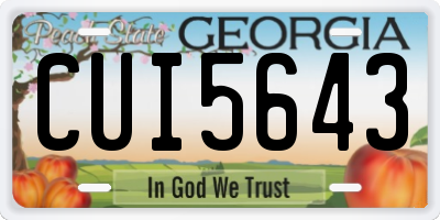 GA license plate CUI5643