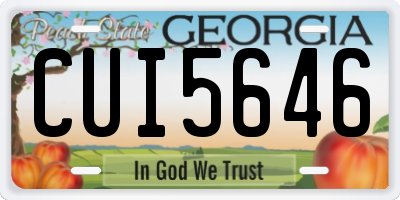 GA license plate CUI5646