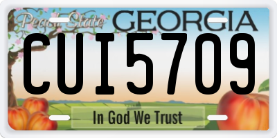 GA license plate CUI5709