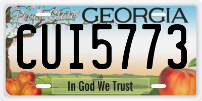 GA license plate CUI5773