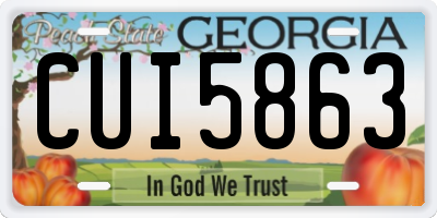 GA license plate CUI5863