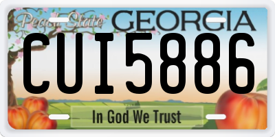 GA license plate CUI5886