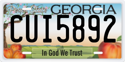 GA license plate CUI5892