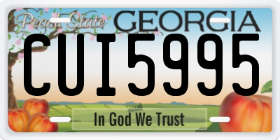 GA license plate CUI5995