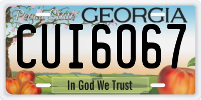 GA license plate CUI6067