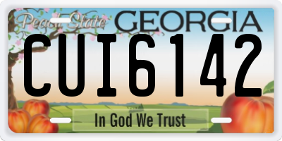 GA license plate CUI6142
