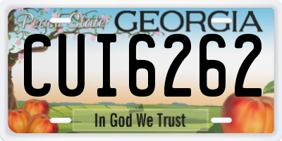 GA license plate CUI6262