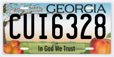 GA license plate CUI6328