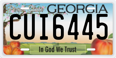 GA license plate CUI6445