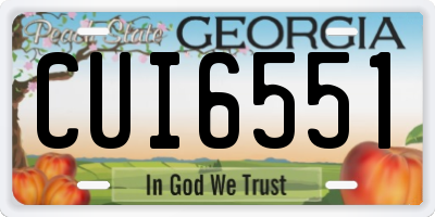 GA license plate CUI6551
