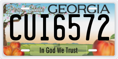 GA license plate CUI6572