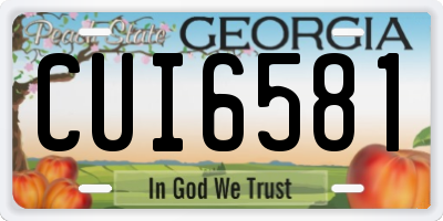 GA license plate CUI6581