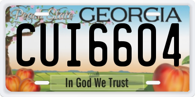 GA license plate CUI6604