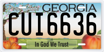GA license plate CUI6636