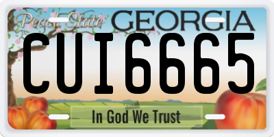GA license plate CUI6665