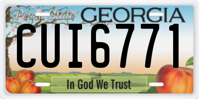 GA license plate CUI6771