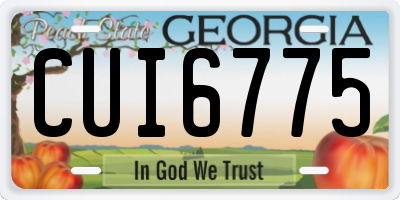 GA license plate CUI6775