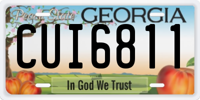 GA license plate CUI6811