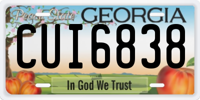 GA license plate CUI6838