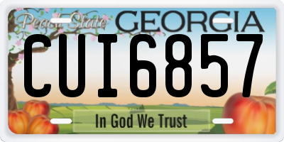 GA license plate CUI6857
