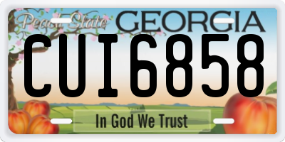 GA license plate CUI6858