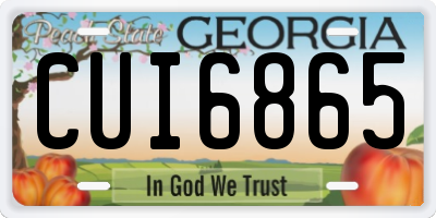 GA license plate CUI6865