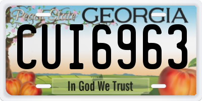 GA license plate CUI6963