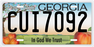 GA license plate CUI7092