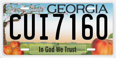 GA license plate CUI7160