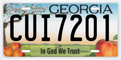 GA license plate CUI7201