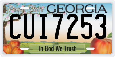 GA license plate CUI7253