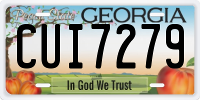 GA license plate CUI7279