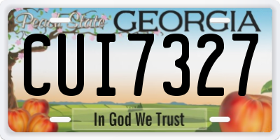 GA license plate CUI7327