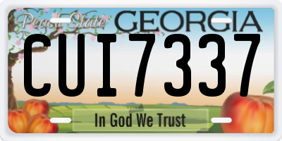 GA license plate CUI7337