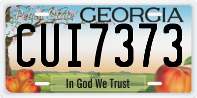 GA license plate CUI7373
