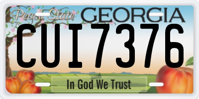 GA license plate CUI7376