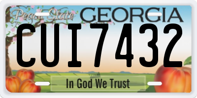 GA license plate CUI7432